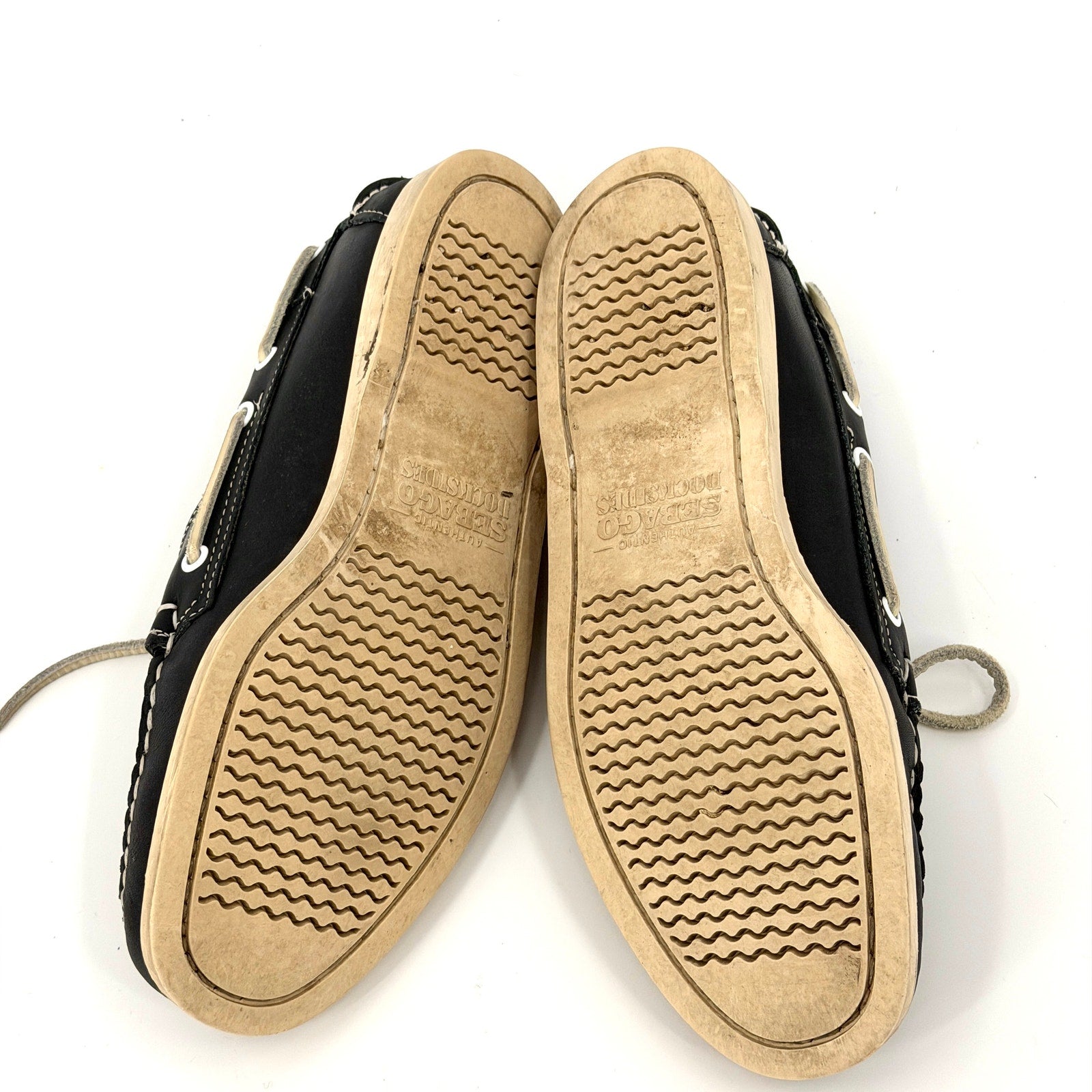 Sebago Navy Blue Genuine Leather Docksides Boat Shoes