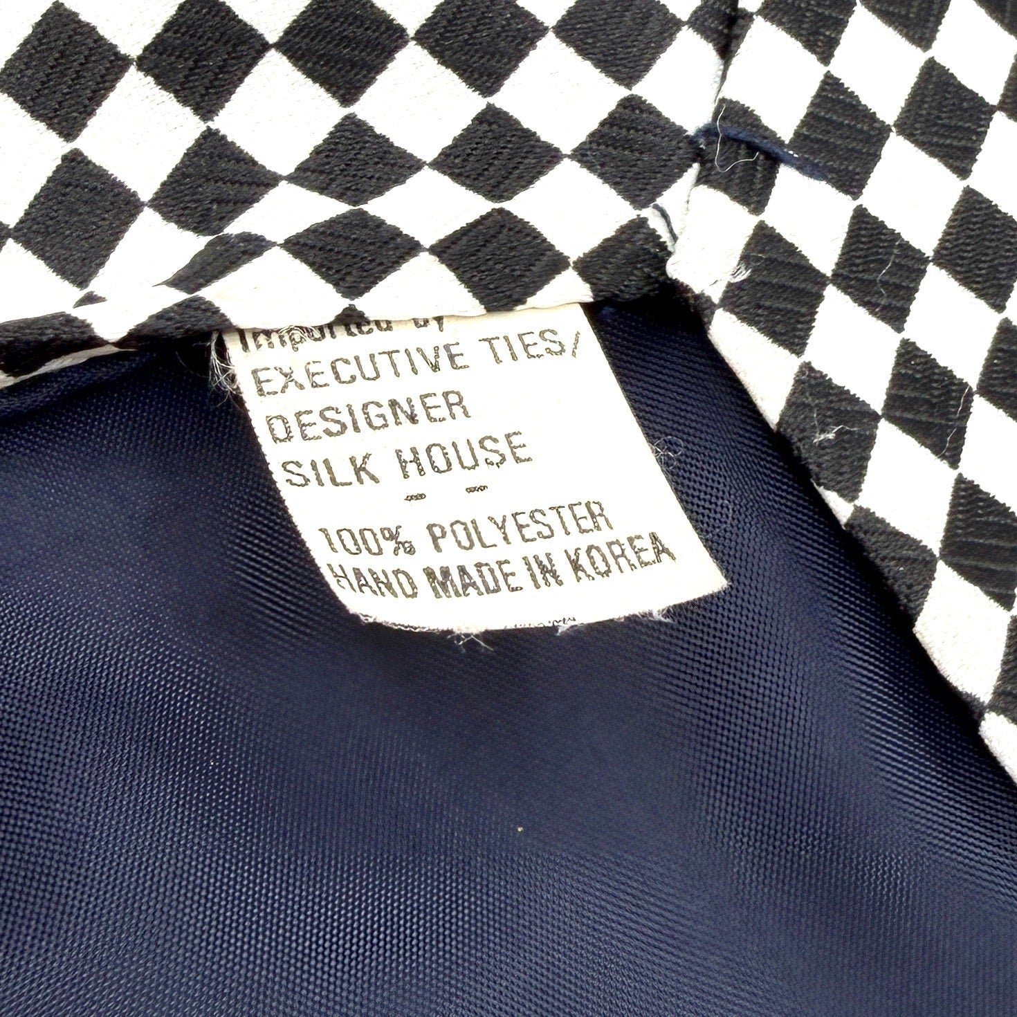 Vintage 90s A. Rogers Checkered Flag Car Race Necktie