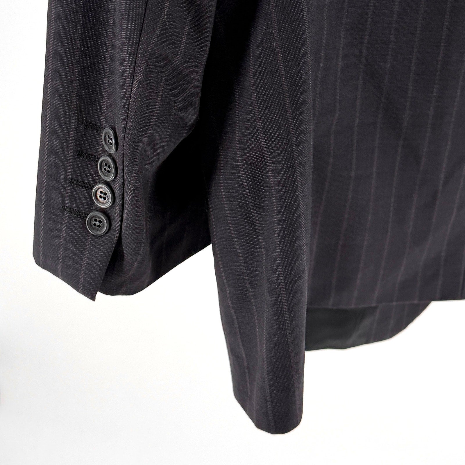 Vintage 90s Claudio Morelli Gray Pinstripe 100% Wool Menswear Blazer Jacket