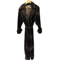 Vintage 90s Diamond Tea Brown Velvet Leopard Print Robe Duster
