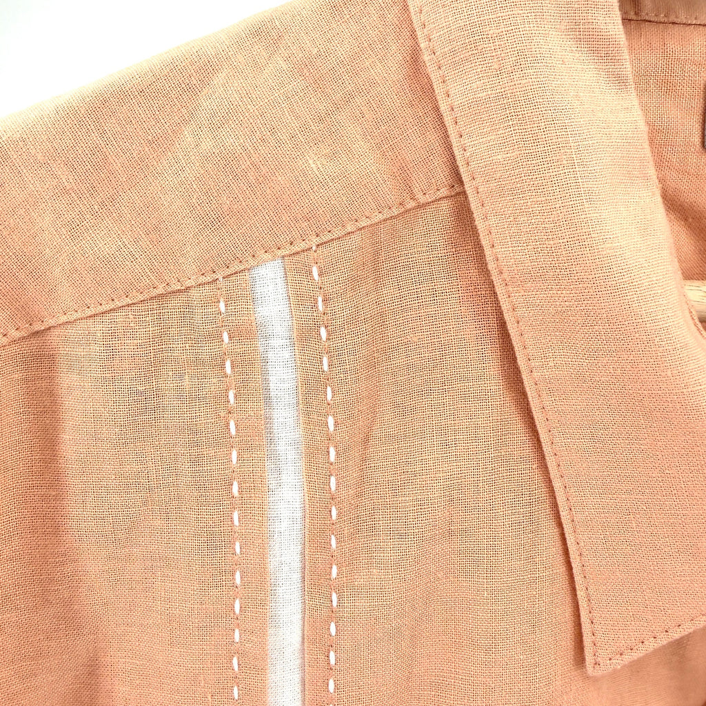 Cubavera Adobe Tan White Trim Bowling Guayabera Short Sleeve Button Down Shirt