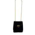 Vintage 80s Frenchy of California Black Leather Gold Chain Shoulder Bag
