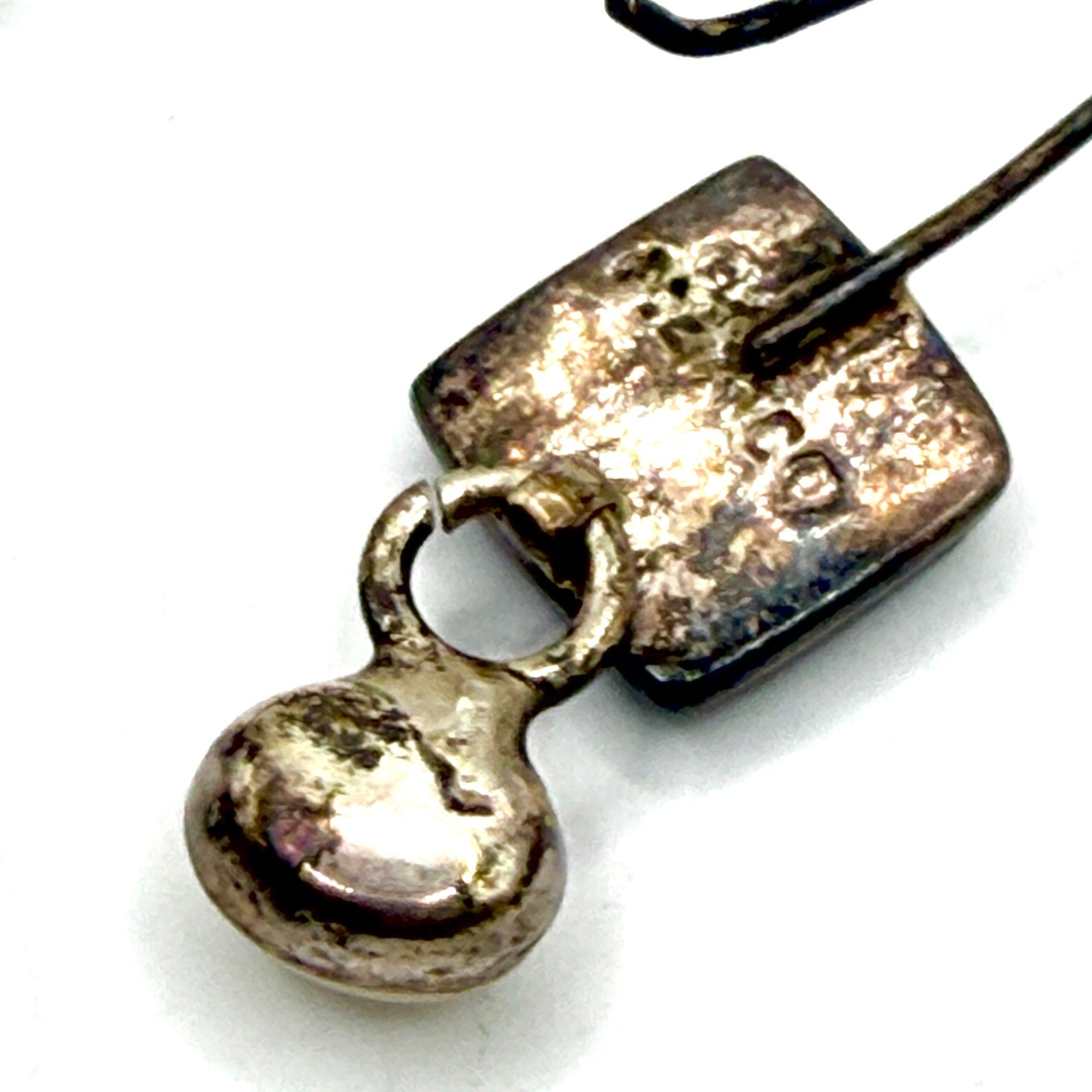 Vintage 90s Sterling Silver Stamped Mexico Pearl Drop Earrings