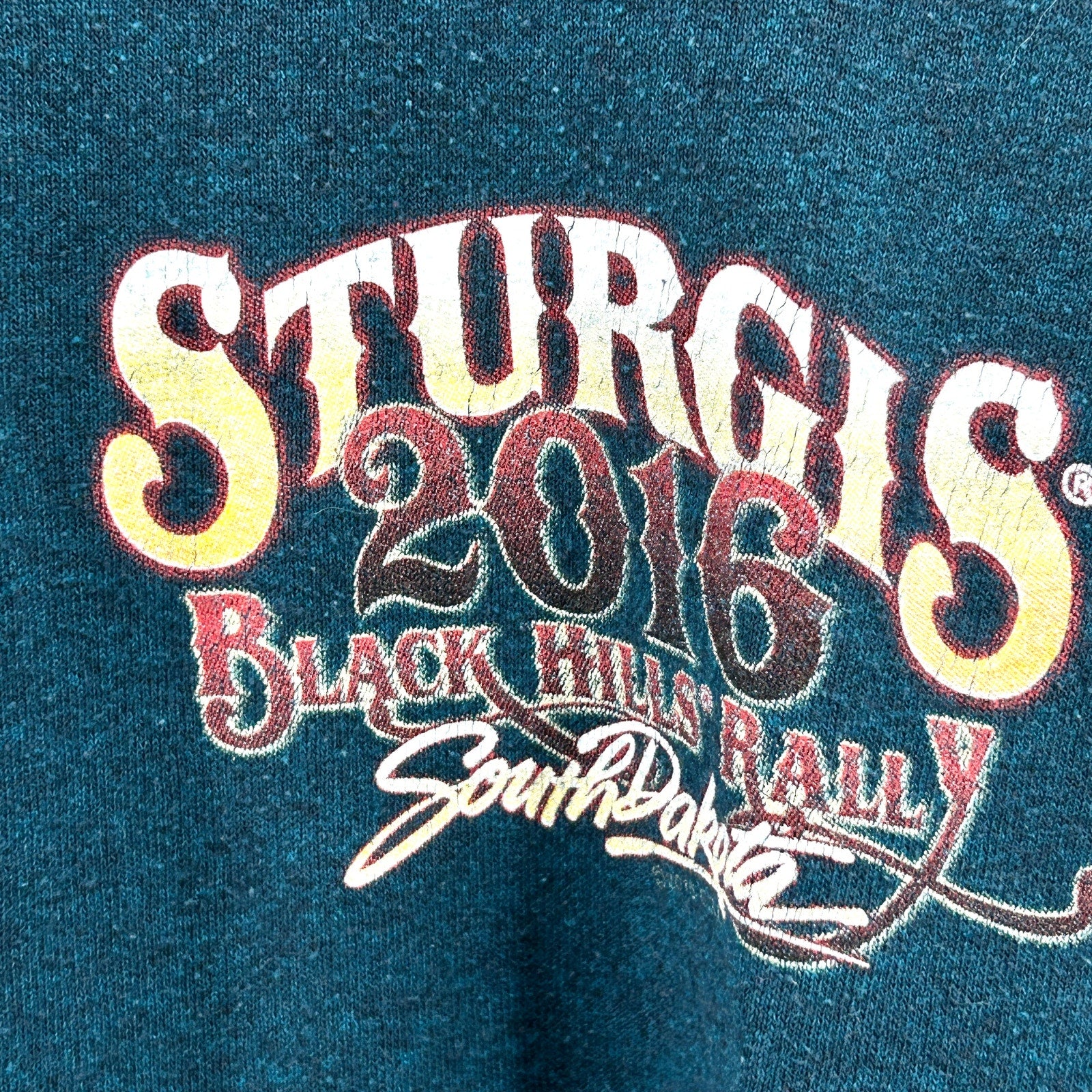 2016 Sturgis Black Hills Rally South Dakota Blue Green Graphic T-Shirt