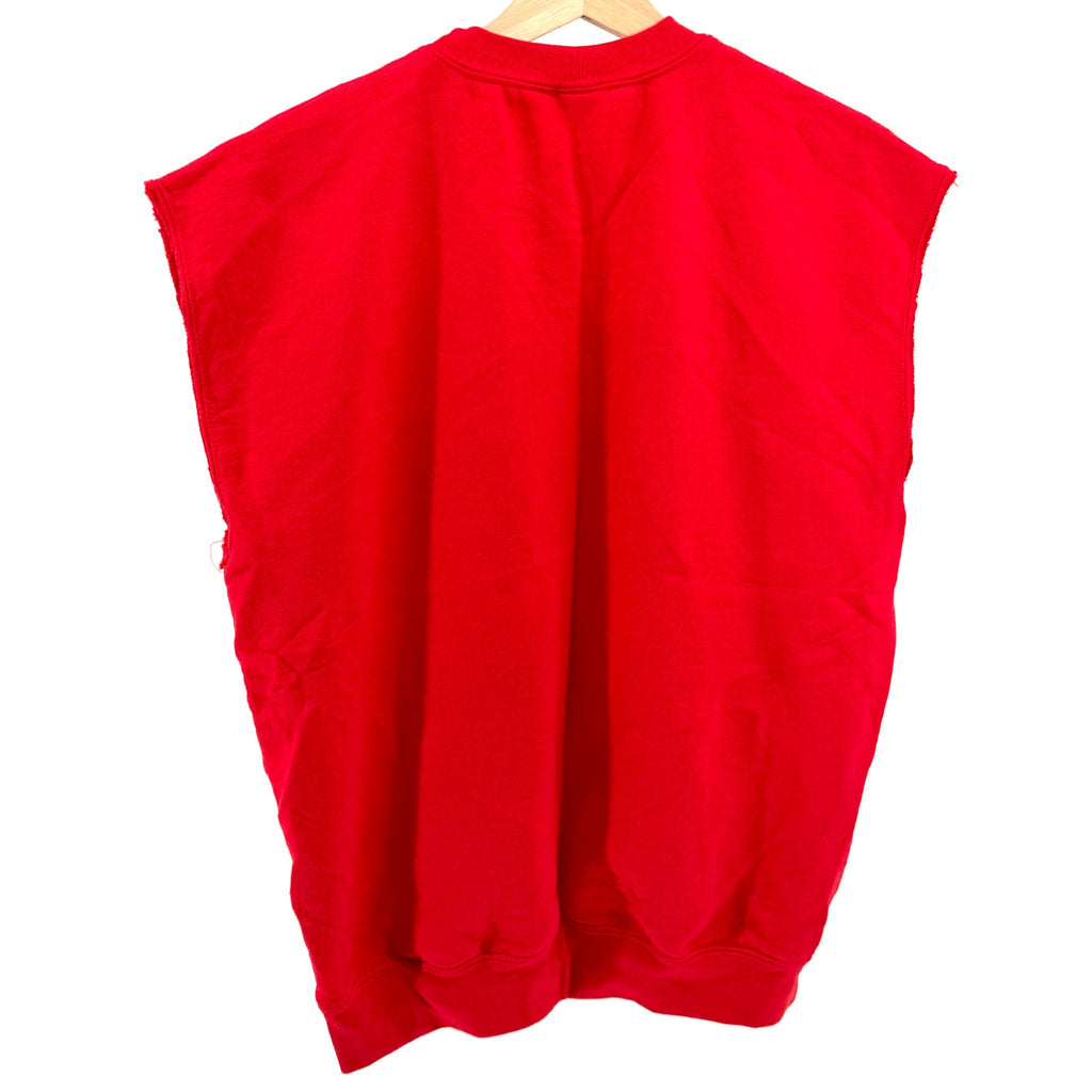 Gildan Red Varsity Collegiate Arizona Custom Raw Edge Cut Off Muscle Sweatshirt