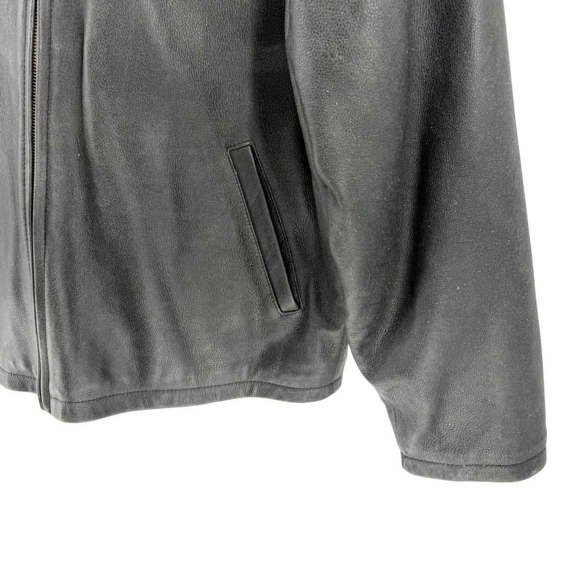 Vintage 90s Planet Hollywood Black Genuine Leather Columbus Bomber Jacket