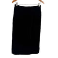 Vintage 80s Erwan Silhouette Black Velvet Midi Pencil Skirt
