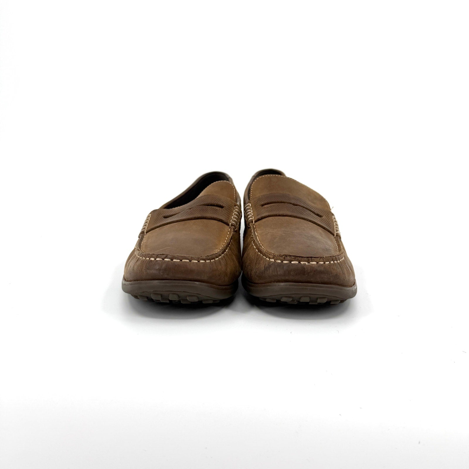 Rockport Brown Genuine Leather TruTech Memory Foam Comfort Penny Loafers Shoes