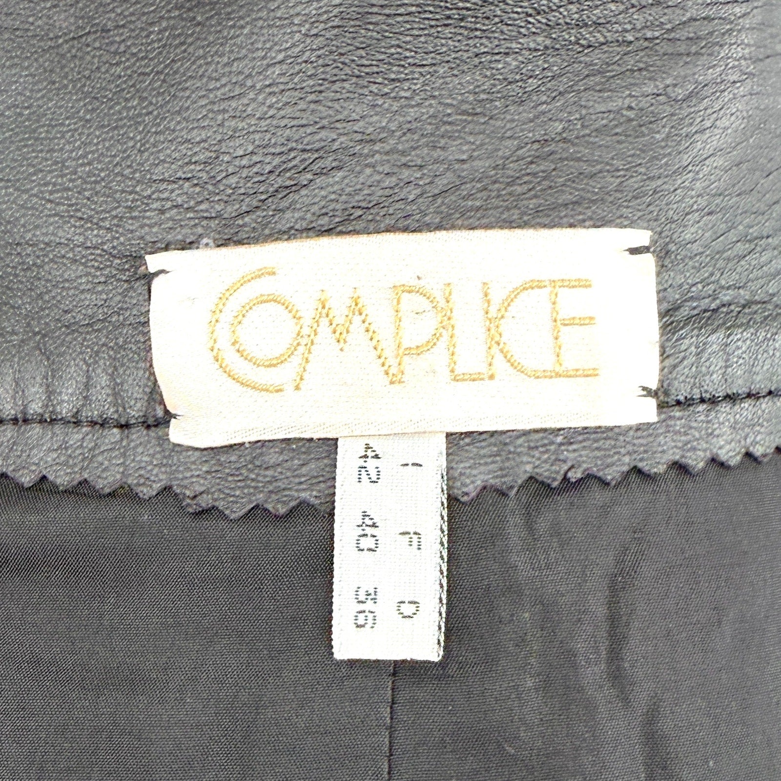Vintage 80s Complice Black Genuine Leather High Waist Wrap Skirt