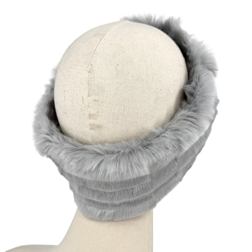 Vintage Y2K Grey Silver Tiered Cozy Ski Ear Warmer Headband