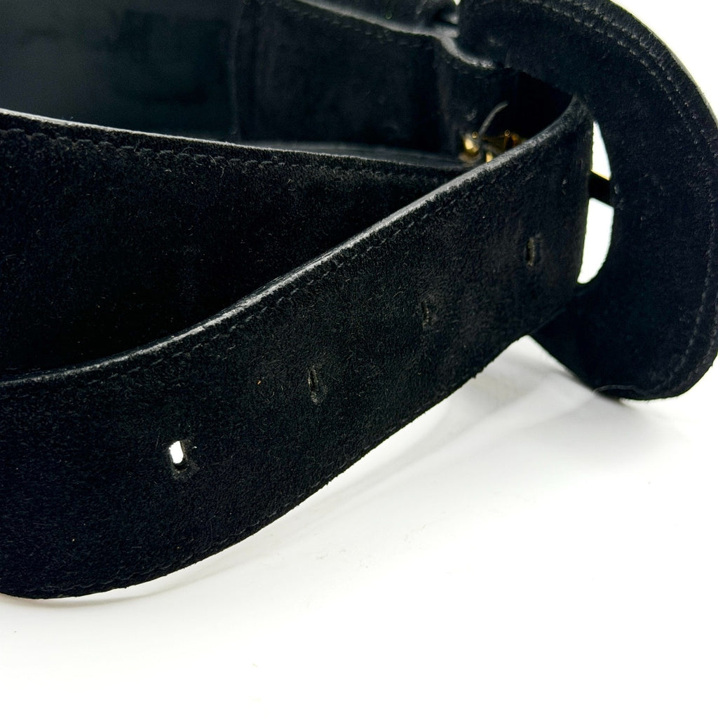 Vintage 90s Liz Claiborne Black Suede Wide Statement Belt