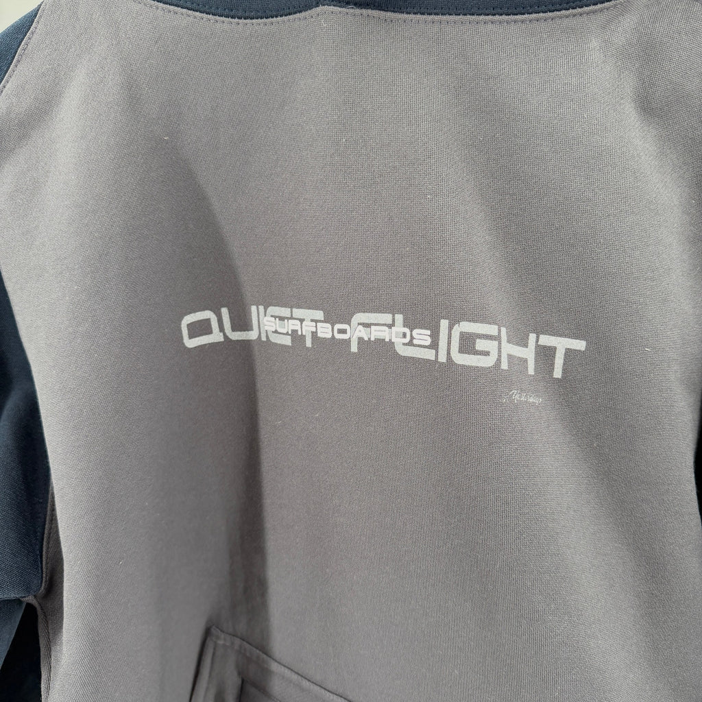 Vintage Y2K Quiet Flight Navy Dark Gray Surfboards Graphic Hoodie