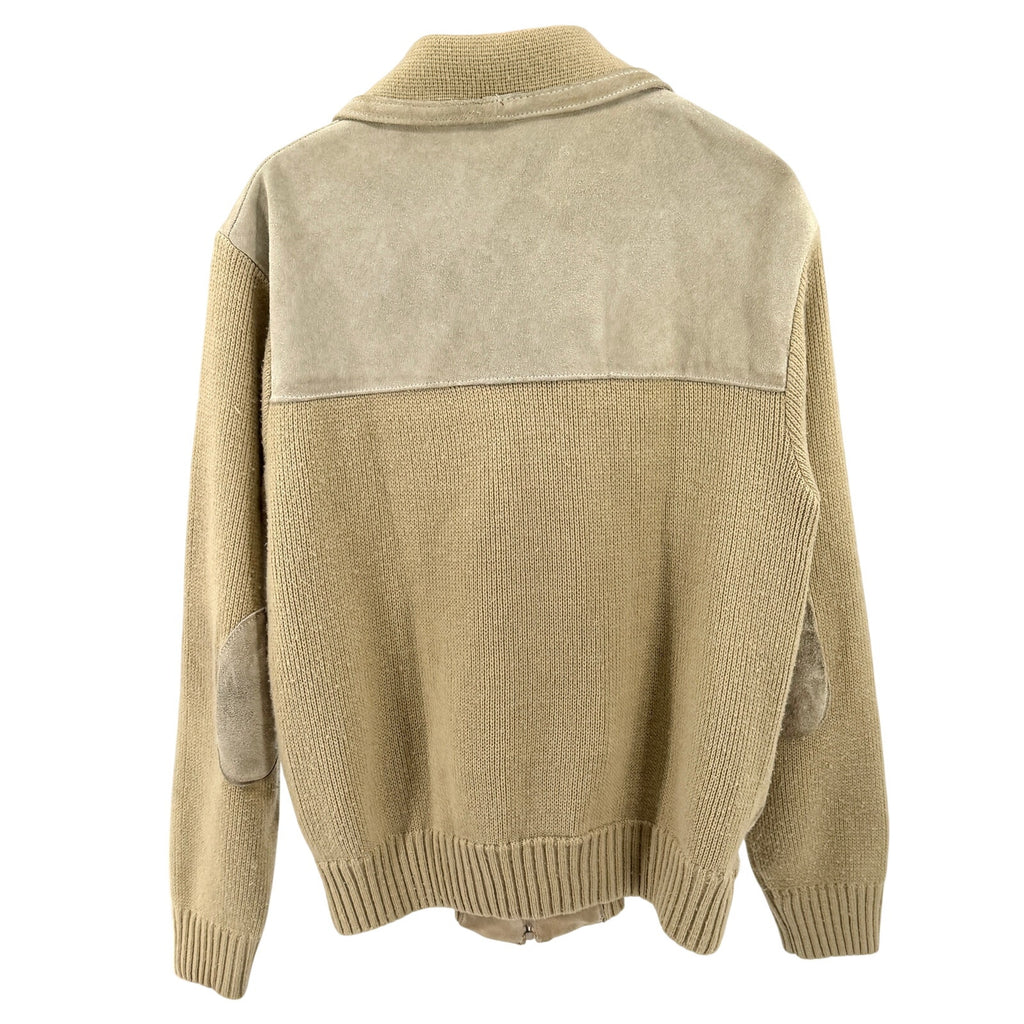 Vintage 70s Mr. Gar Tan Genuine Leather Knit Western Bomber Jacket