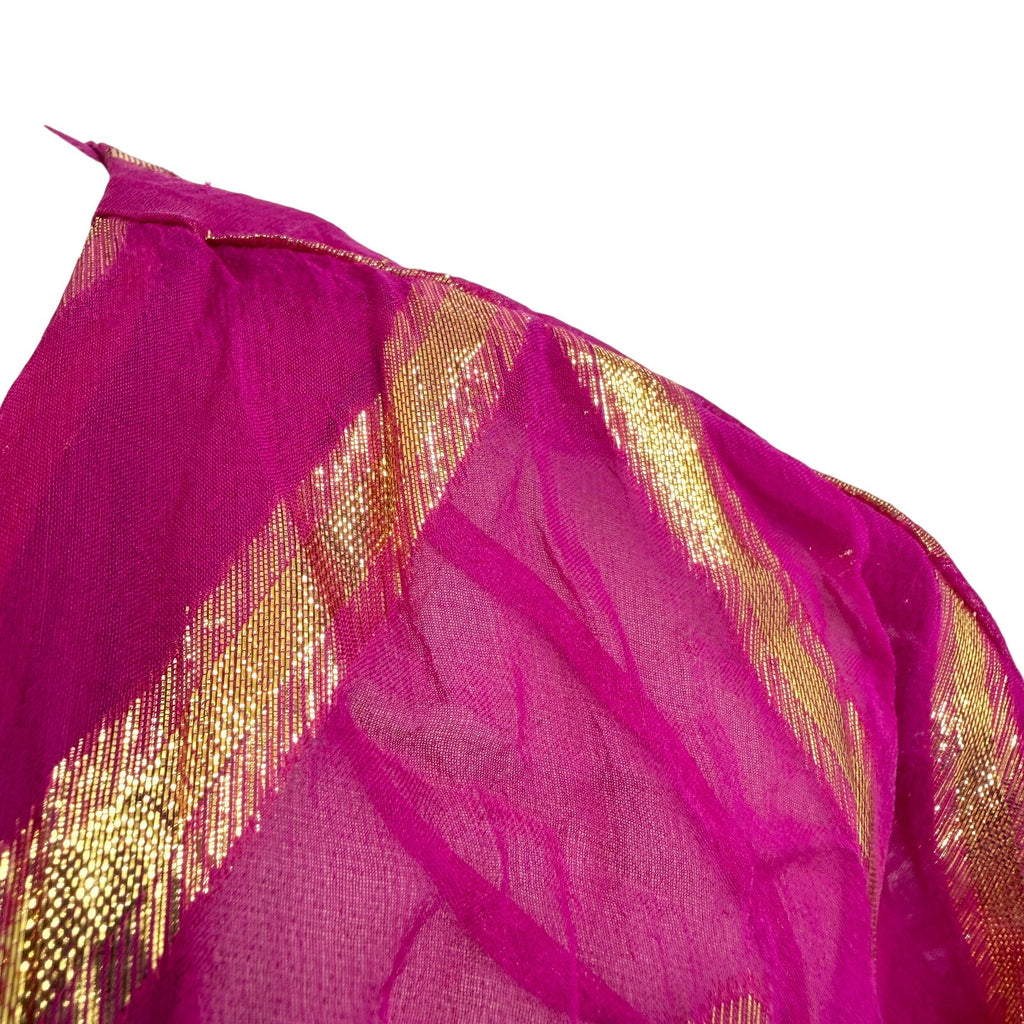 Oleg Cassini Magenta Gold Metallic Lurex Glam Silk Blend Mini Dress