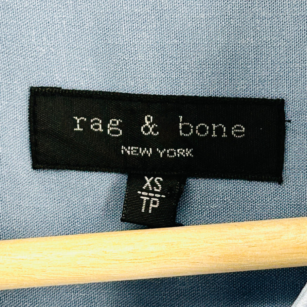 Y2K Rag & Bone Light Blue Linen Blend Button-Front Utility Jumpsuit