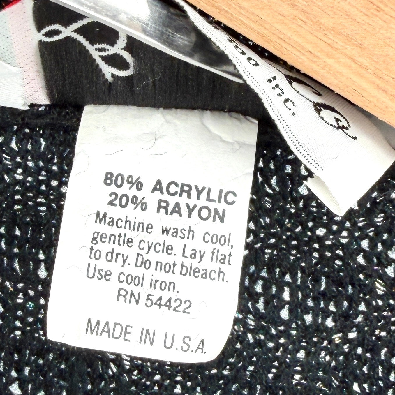 Vintage 80s Bellocco Black Metallic Rainbow Thread Sparkle Sweater Vest Top