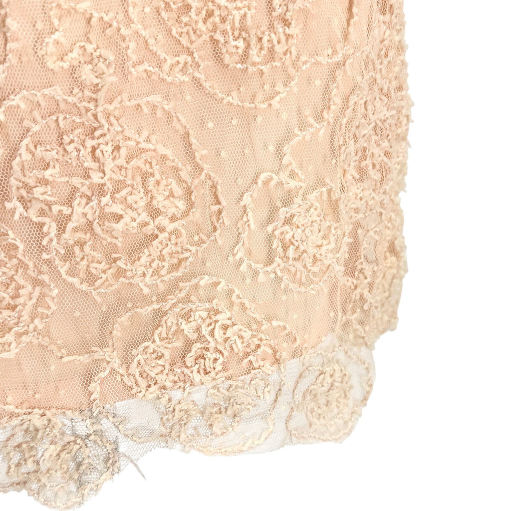 Vintage 90s Albert Nipon Evening Blush Pink Lace Skirt Blouse Set