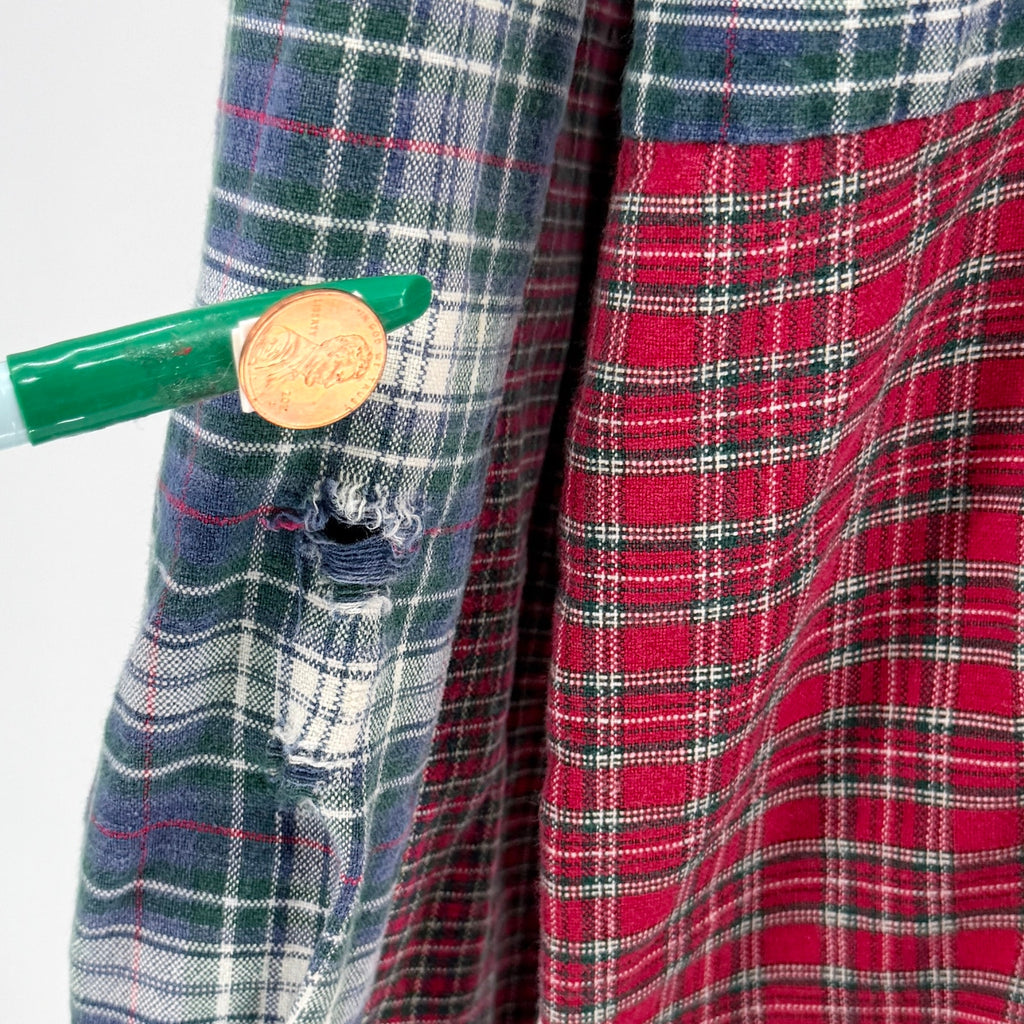 Vintage 90s Tommy Hilfiger 100% Cotton Patchwork Plaid Button Down Shirt