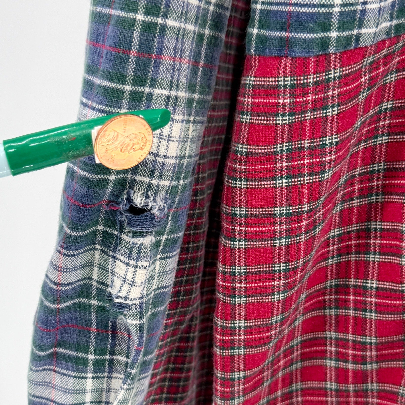 Vintage 90s Tommy Hilfiger 100% Cotton Patchwork Plaid Button Down Shirt