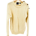 Vintage 70s Allen Solly Cream 100% Wool Cable Knit Fisherman Sweater