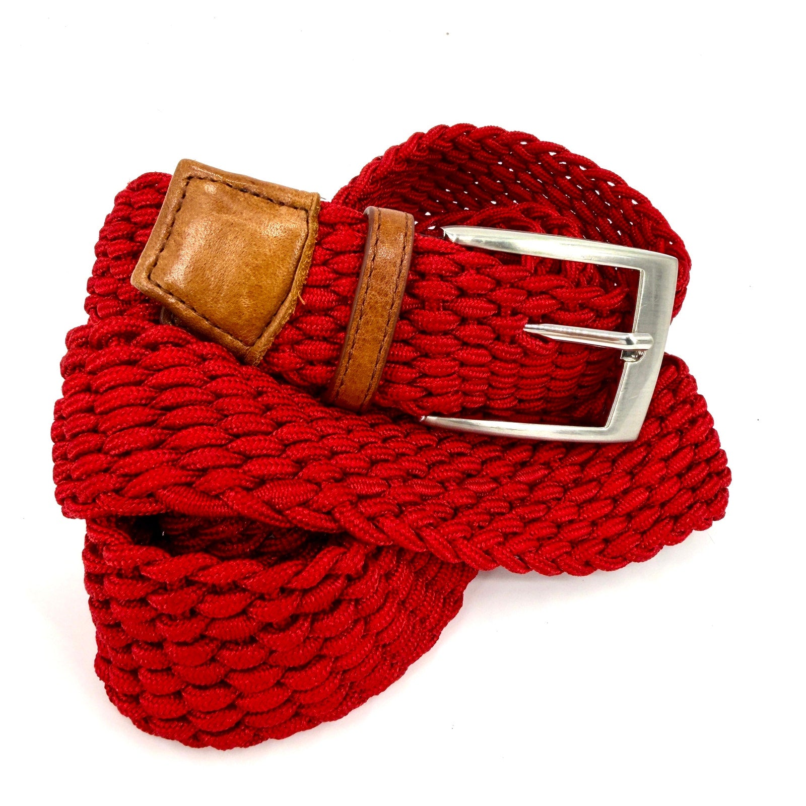 Peter Millar Red Braided Cord Preppy Belt