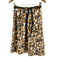 Piazza Sempione Cream Black Mustard Circle Print Silky Midi Skirt