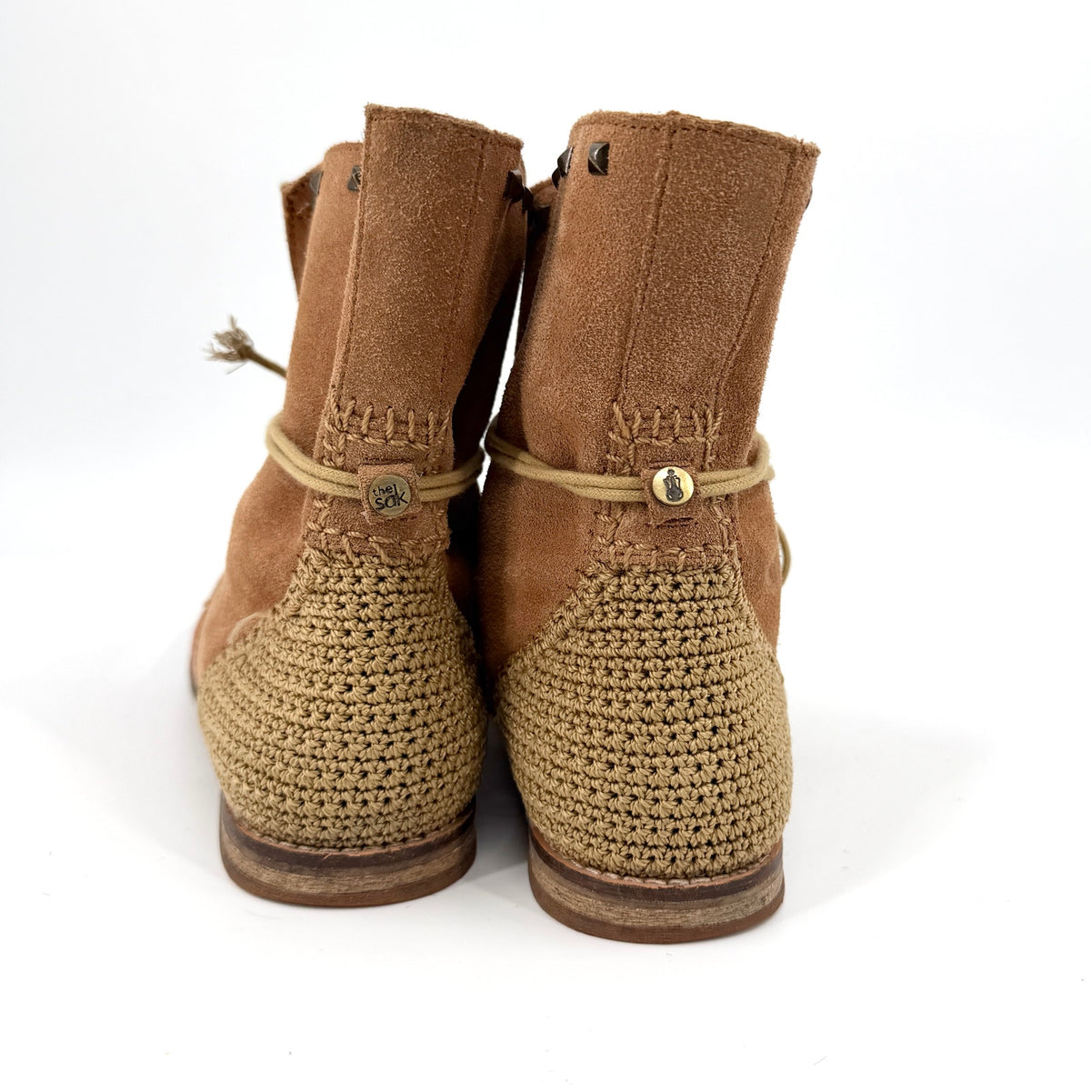 The Sak Tan Genuine Suede Aztec Southwestern Crochet Boots