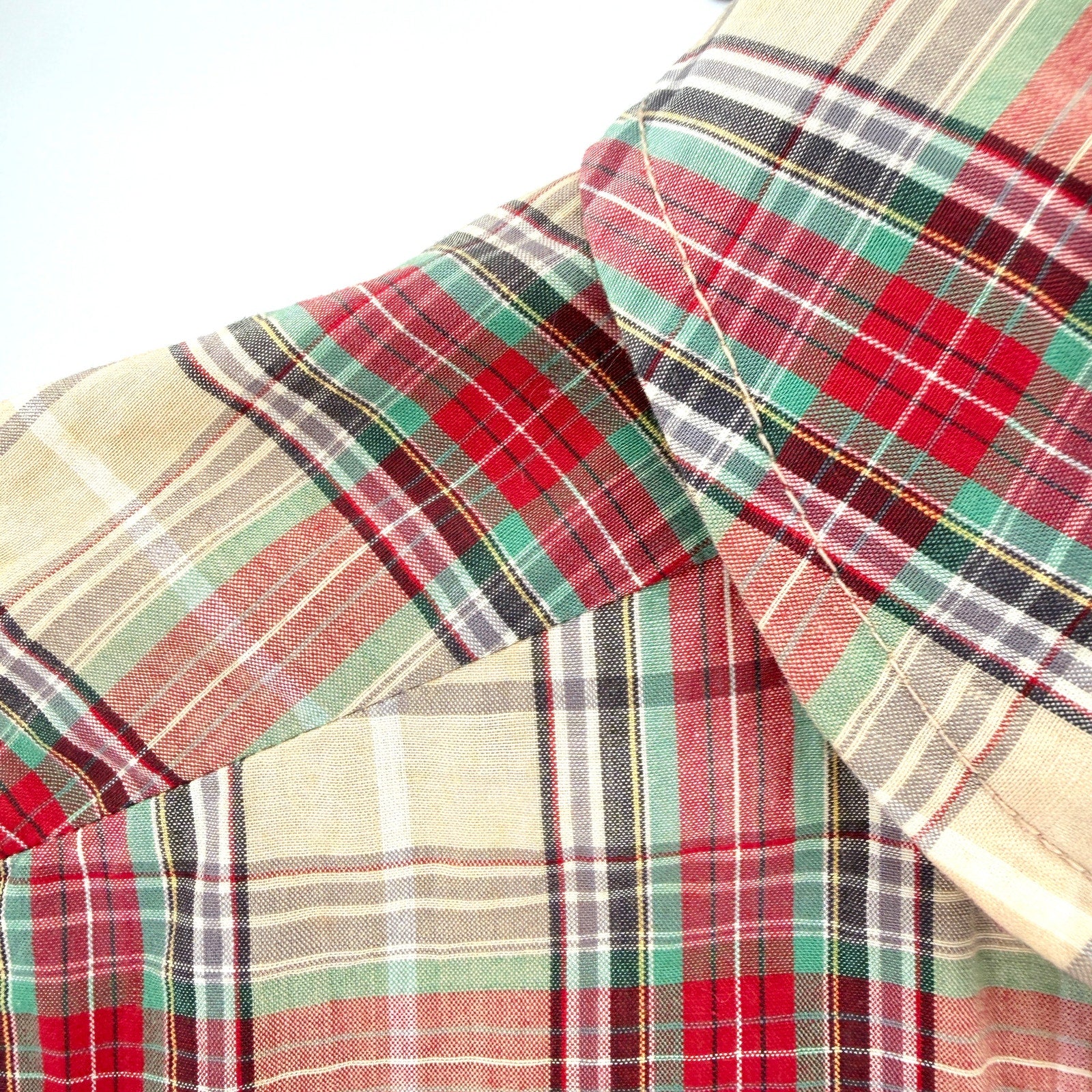 Vintage 70s DVF x Camicetta Tartan Plaid 100% Cotton Button Down Shirt