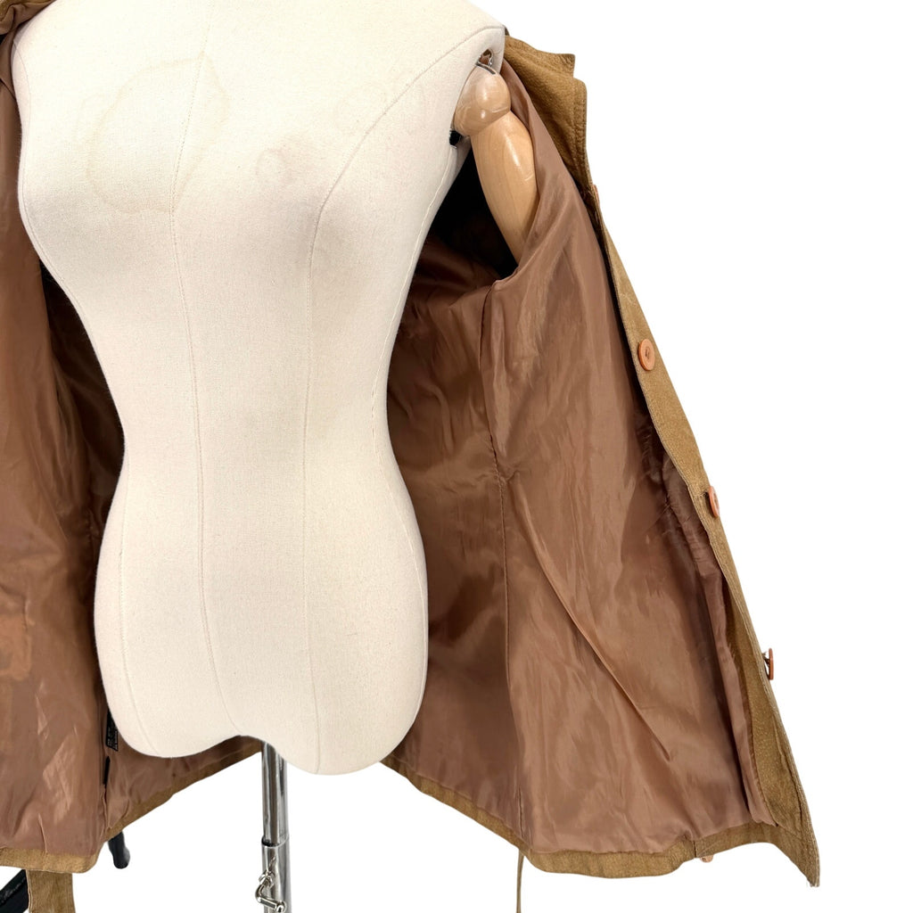 Vintage Y2K Dollhouse Tan Genuine Suede Belted Safari Jacket