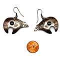 Vintage 90s Stamped Sterling Silver Hematite Southwestern Bear Fetish Earrings