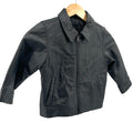 Vintage Y2K GAP Black Genuine Leather Minimalist Kids Moto Jacket