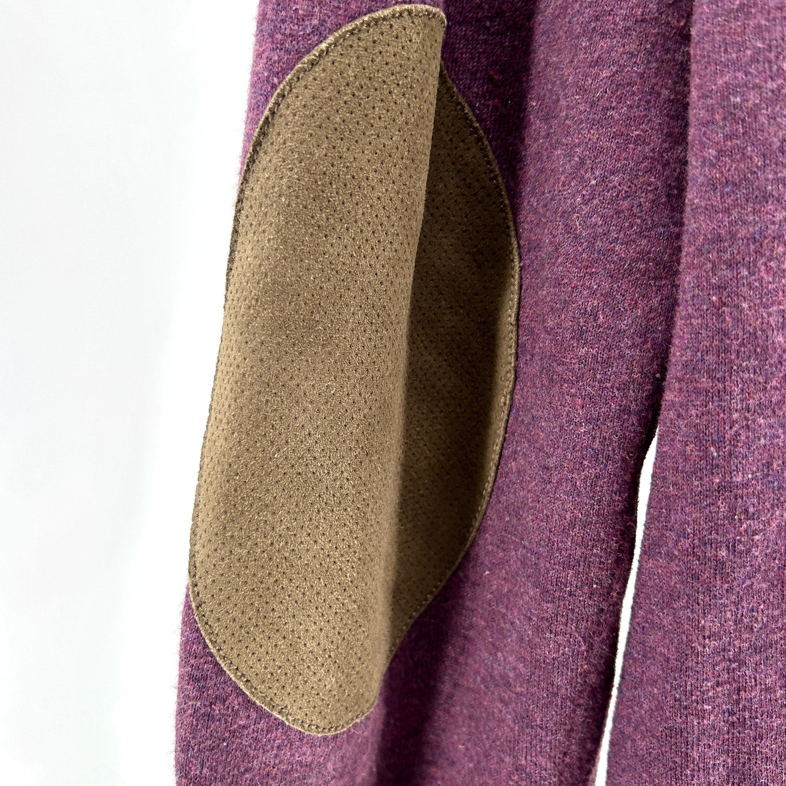 Massimo Dutti Plum Cotton Silk Cashmere Elbow Patch Sweater