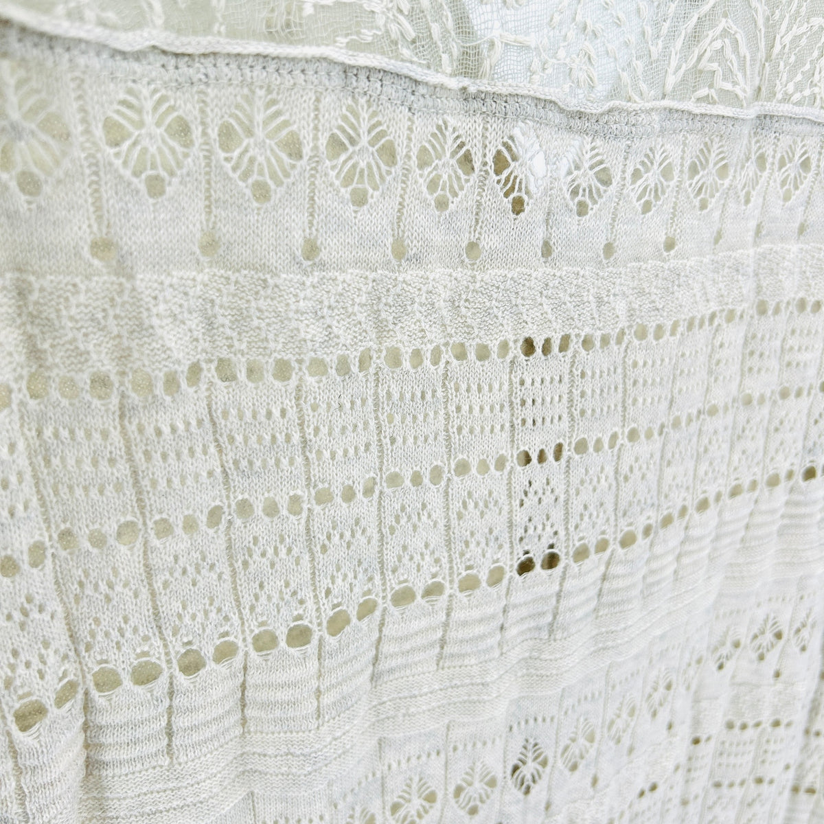 Free People Oatmeal Cream Boho Lace Back Longline Oversized Cardigan