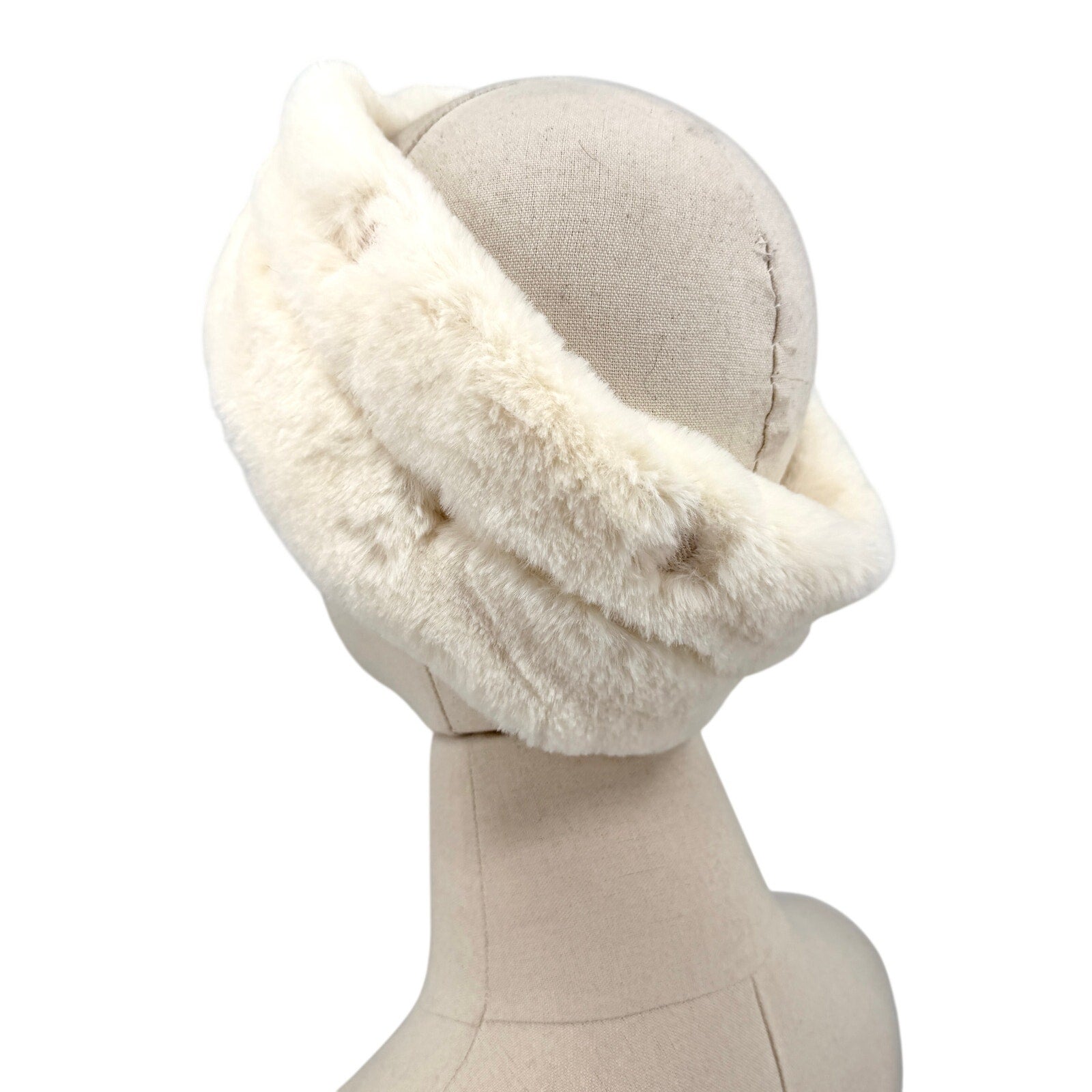 White Ski Chalet Embroidered Textured Headband Ear Warmer