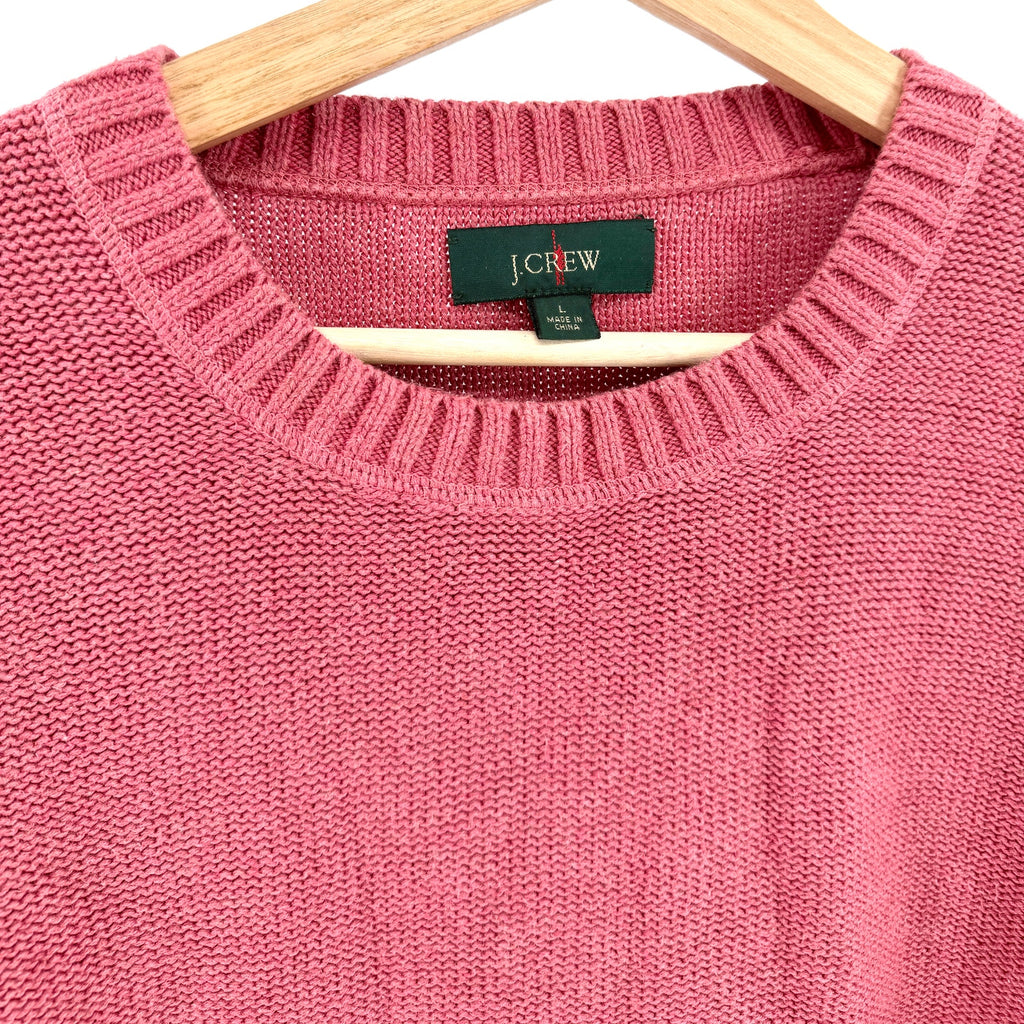 J.Crew Pink 100% Cotton Classic Preppy Crewneck Sweater