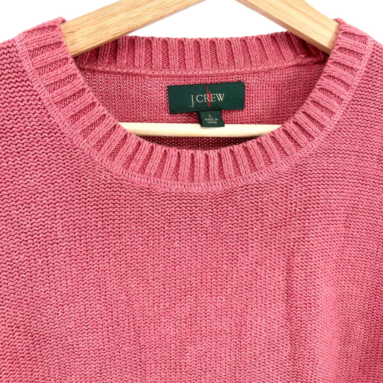 J.Crew Pink 100% Cotton Classic Preppy Crewneck Sweater