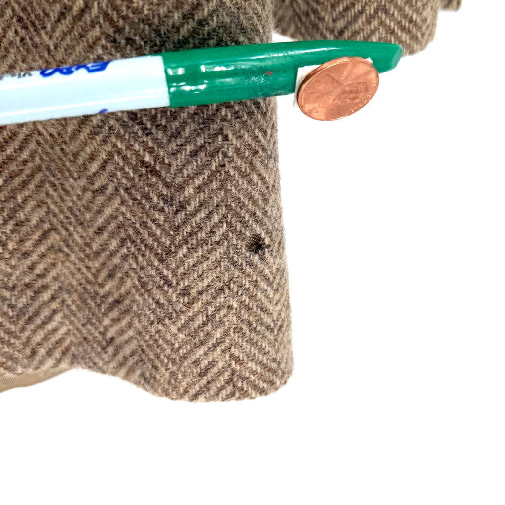 Vintage 80s Anderson Little Tan 100% Wool Herringbone Tweed Blazer Jacket