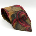 Vintage 90s Boston Traders Maroon Olive Abstract Necktie
