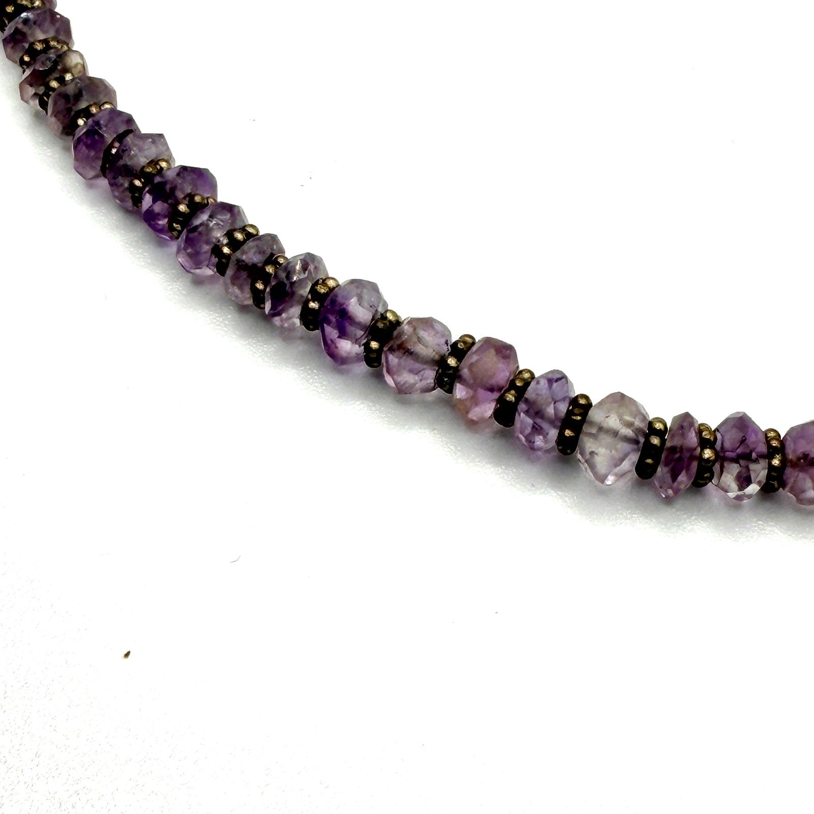 Vintage Handmade Genuine Amethyst Faceted Bead Choker Necklace