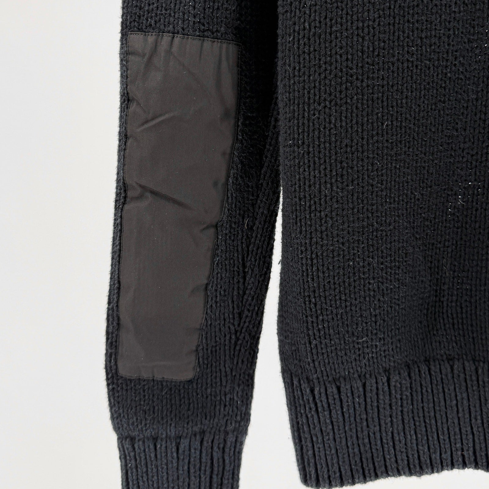 Lauren Active Ralph Lauren Black 100% Cotton Shoulder Zip Elbow Patch Sweater