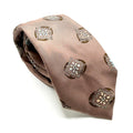 Vintage 70s Pierre Cardin Dusty Rose 100% Silk Medallion Couture Necktie