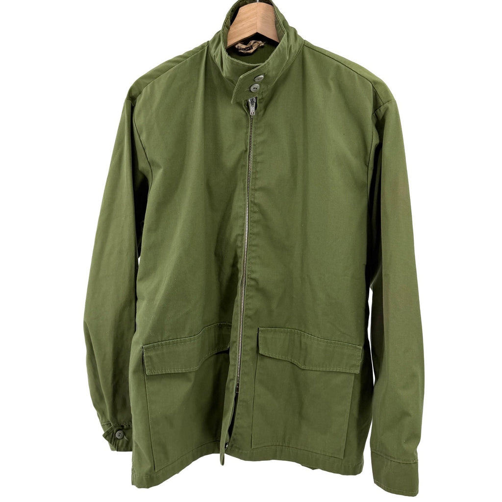 Vintage 70s Olive Green Military Field Zip Jacket