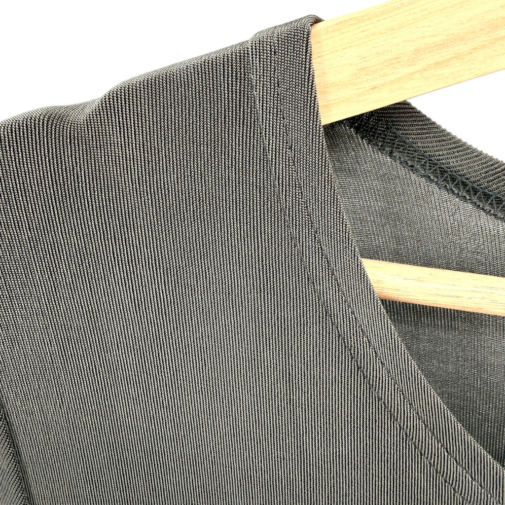Vintage 90s Double D Ranch Warm Grey Ribbed Stretch Maxi Dress