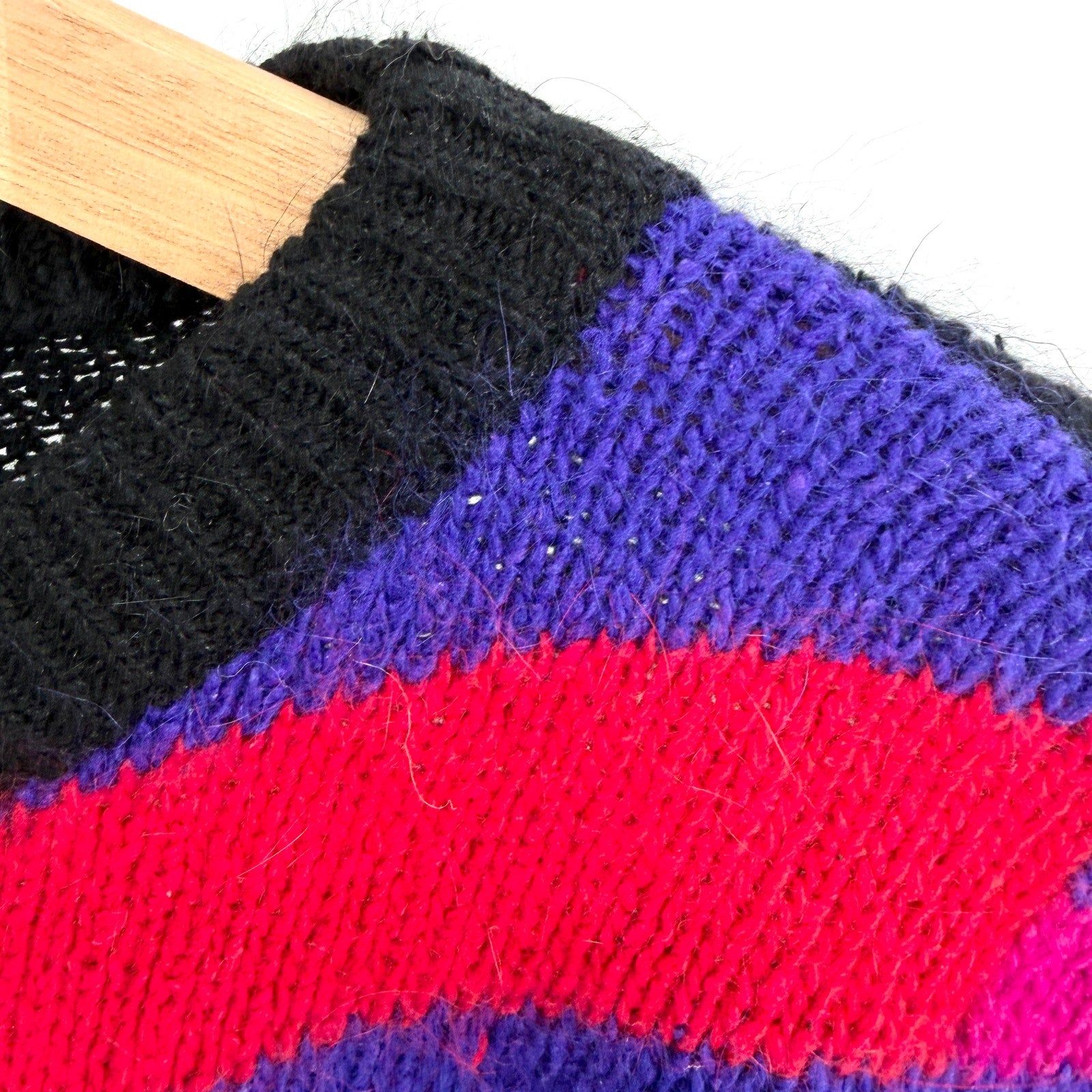 Vintage 90s Segue Multicolor Silk Angora Geometric Abstract Crewneck Sweater