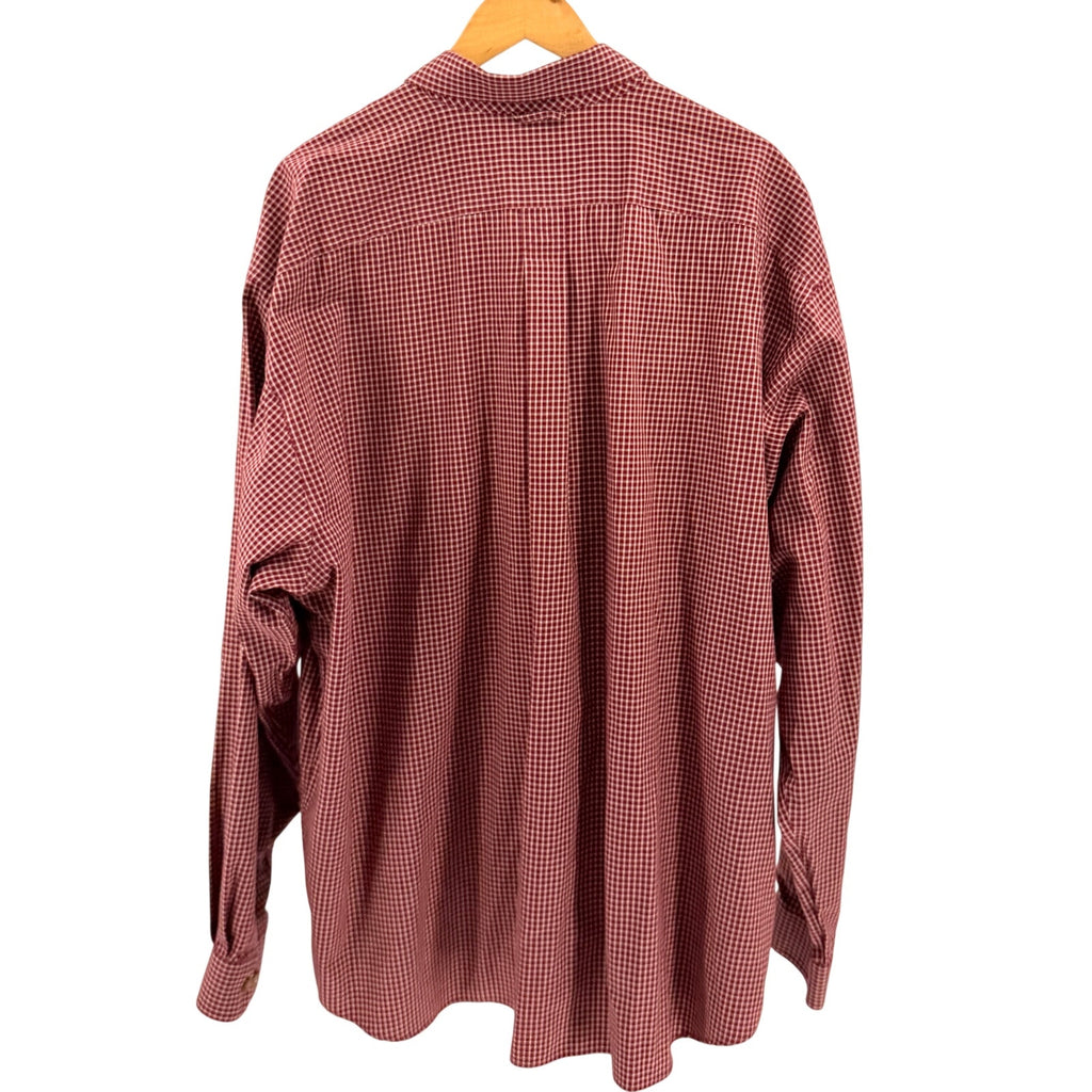 Vintage Y2K Eddie Bauer Red Plaid 100% Cotton Gingham Button Down Shirt