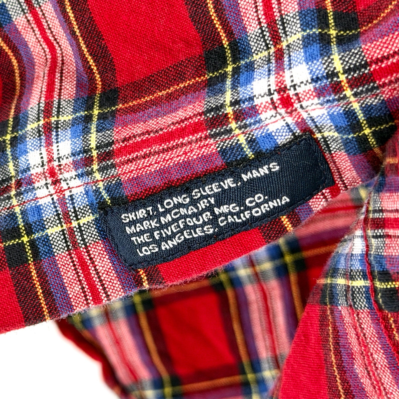 Five Four Mark McNairy Red Plaid 100% Cotton Heavyweight Button Down Shirt