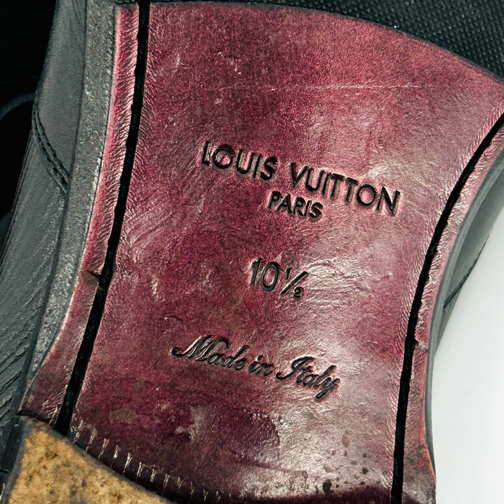 Louis Vuitton Black Epi Leather Buckle Detail Derby Dress Shoes
