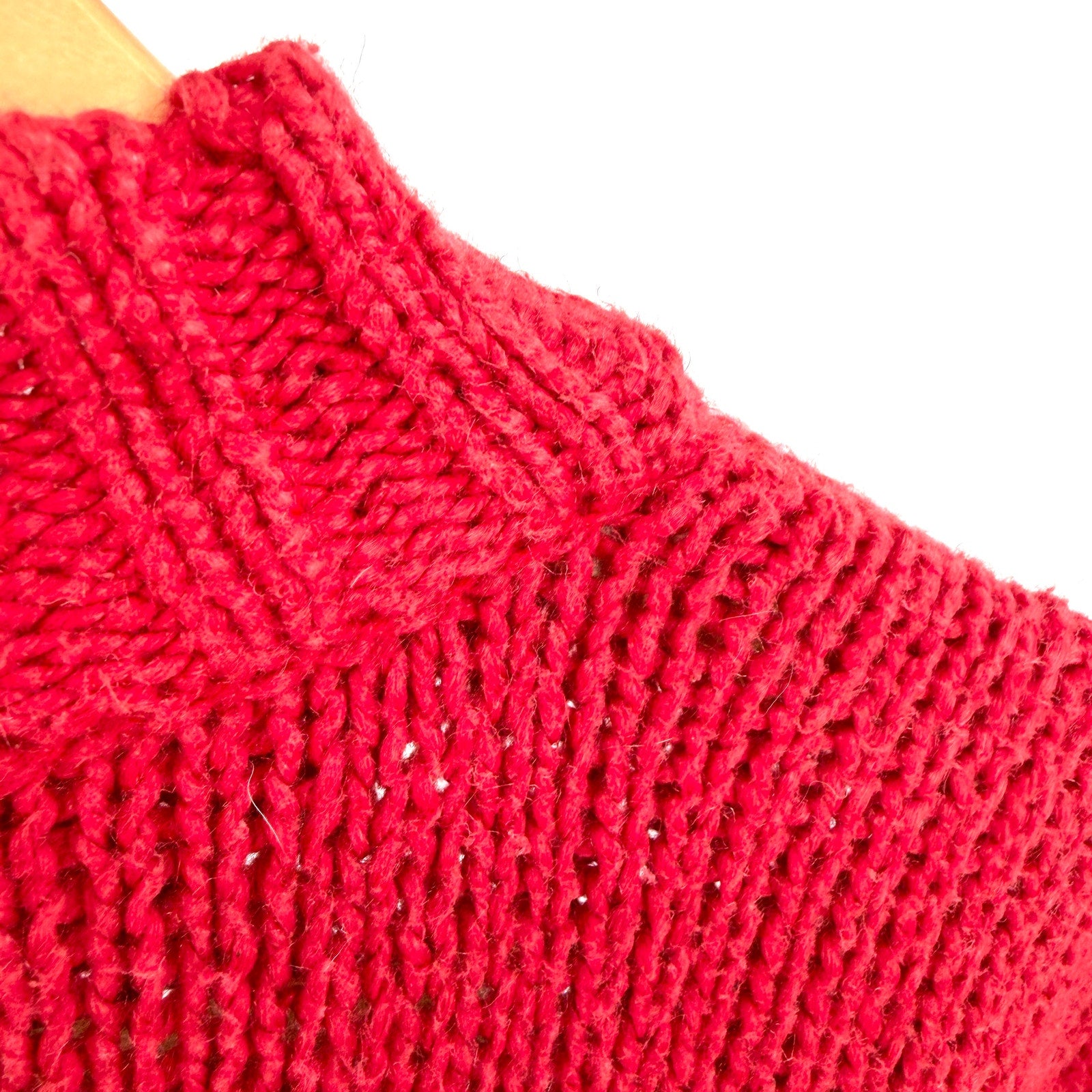 Vintage 90s Lizwear Red Aztec Mock Neck Sweater