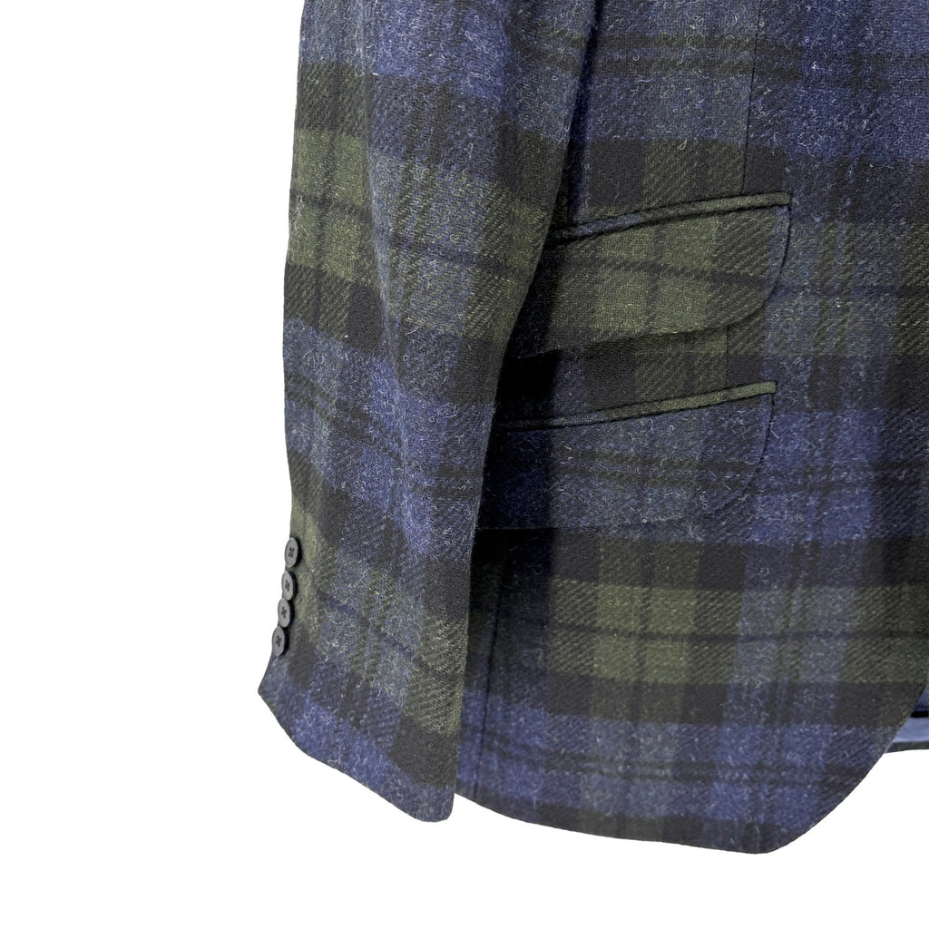Charles Tyrwhitt Navy Green Blackwatch Tartan 100% Wool Slim Fit Blazer