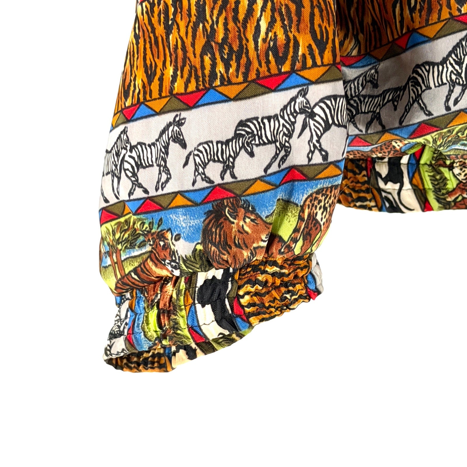 Vintage 90s Solare Sporta Multicolor Safari Graphic Zip Up Track Jacket